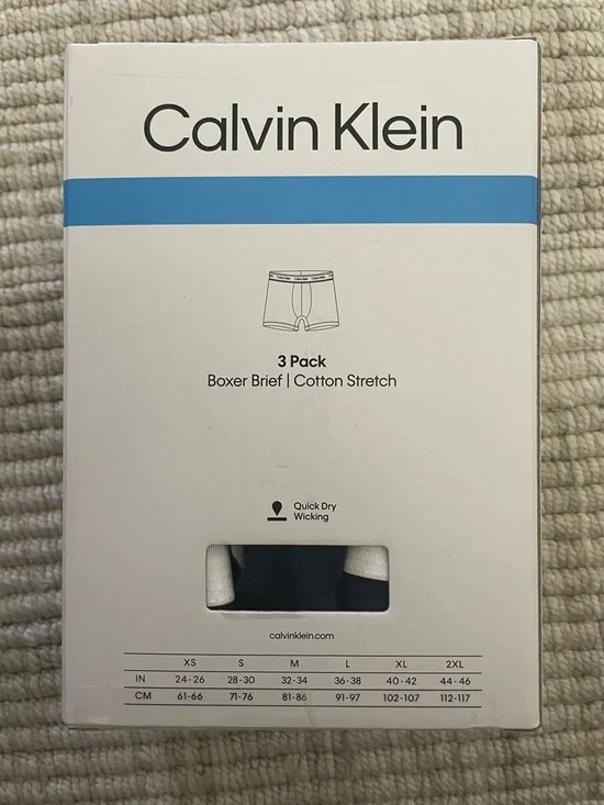 Calvin Klein Men's Cotton Stretch Boxer Briefs - White, Light Blue, Gray LARGE - Picture 3 of 5